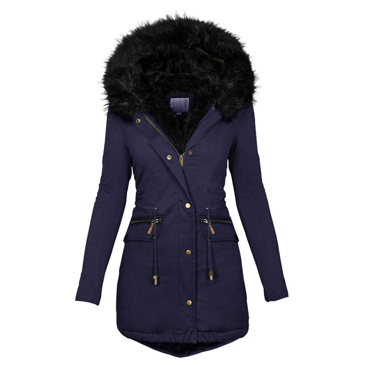 Street-Wave Long Winter Coat For Women With Adjustable Waist And Fur Hood Warmth And Practical Pockets