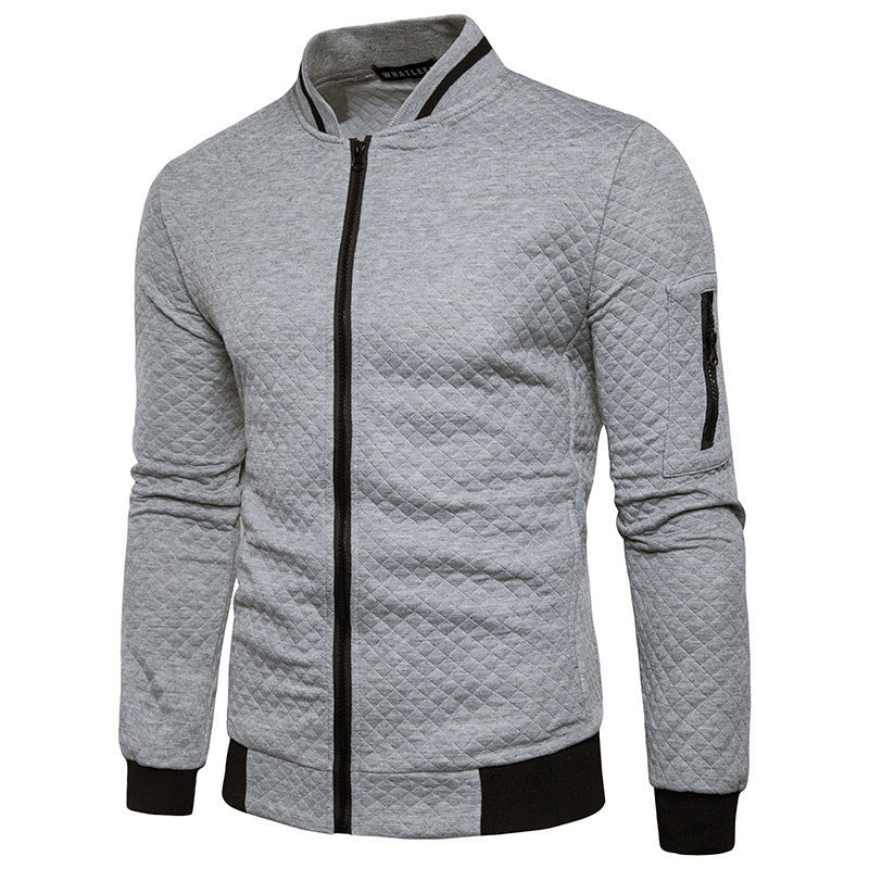 Mason Men's Plaid Hoodie Cardigan For Autumn Winter Quilted Bomber Style Outerwear By Street-Wave