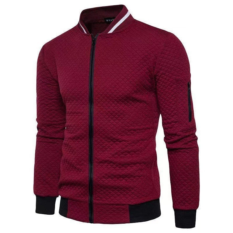 Mason Men's Plaid Hoodie Cardigan For Autumn Winter Quilted Bomber Style Outerwear By Street-Wave