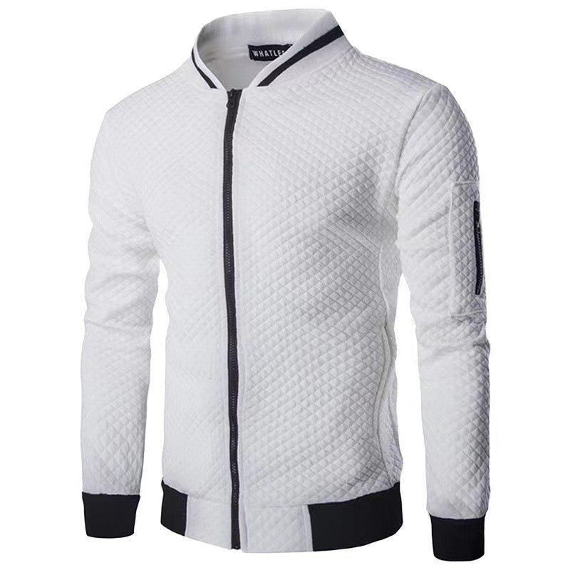 Mason Men's Plaid Hoodie Cardigan For Autumn Winter Quilted Bomber Style Outerwear By Street-Wave