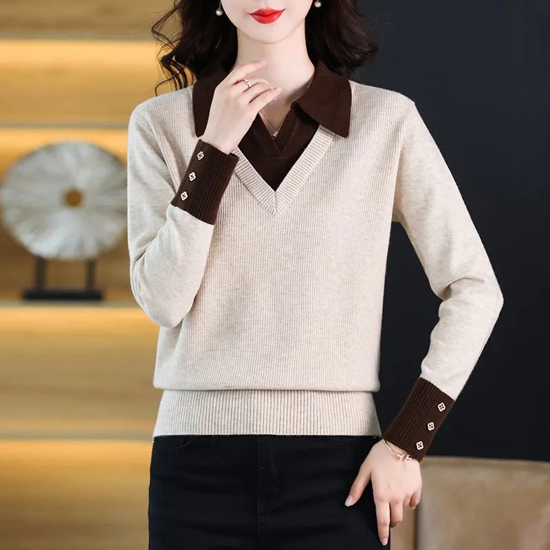 Faiz Original Womens Autumn Polo Neck Knit Set Streetwave