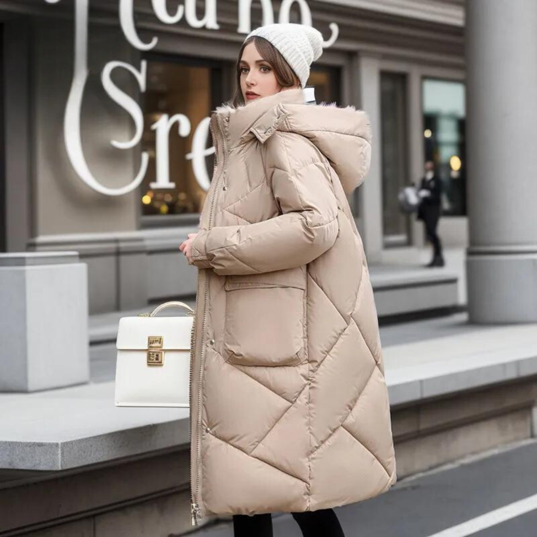 Street Wave Long Warm Fleece Jacket For Women Premium Cozy Insulated Puffer Coat All Day Everyday Wardrobe Essential