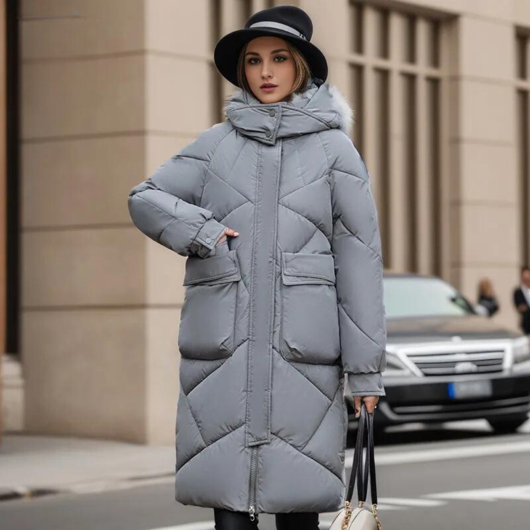 Street-Wave Women's Puffer Winter Coat With Quilted Design And Warm Insulation Plus