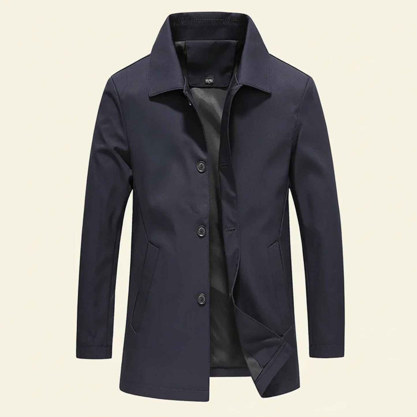 Men's Minimalist Mid-Length Overcoat Street-Wave Versatile For Modern Men