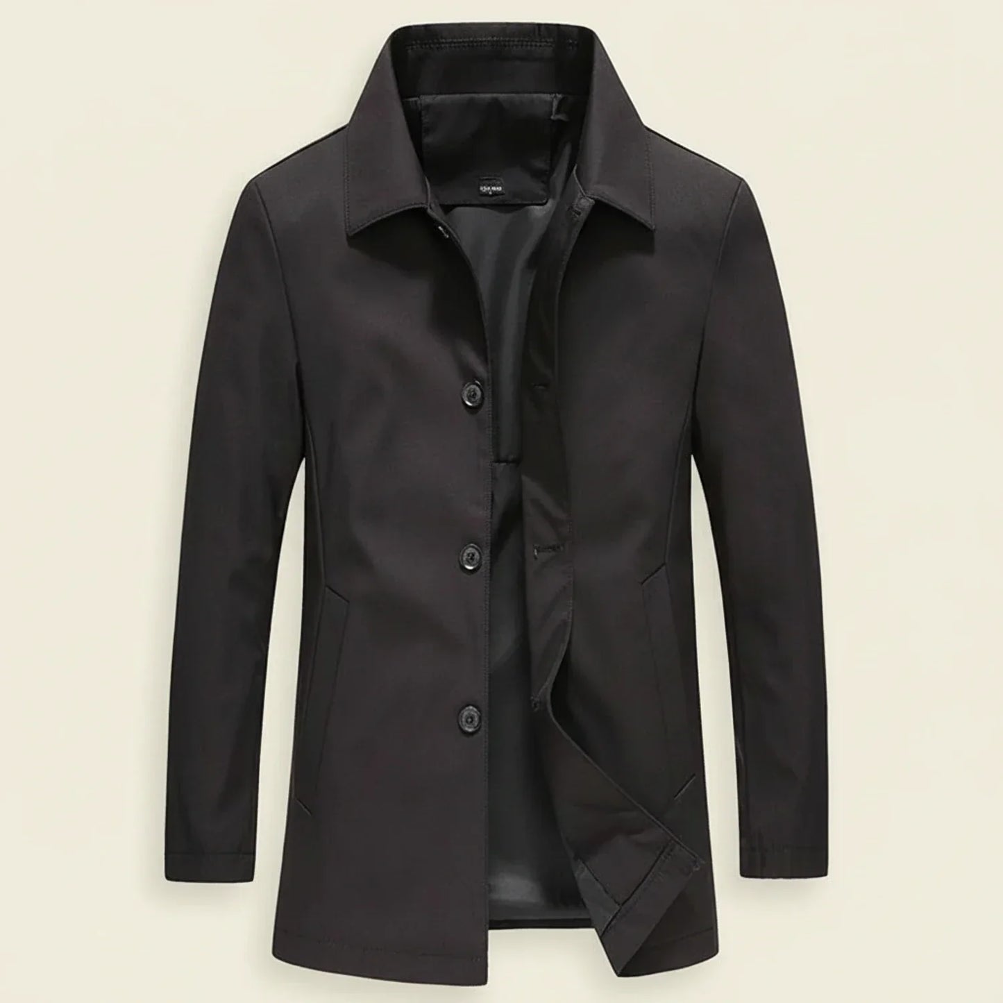 Men's Minimalist Mid-Length Overcoat Street-Wave Versatile For Modern Men