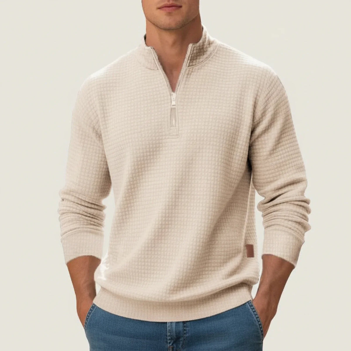 Street-Wave Men Quarter Zip Pullover Textured Finish