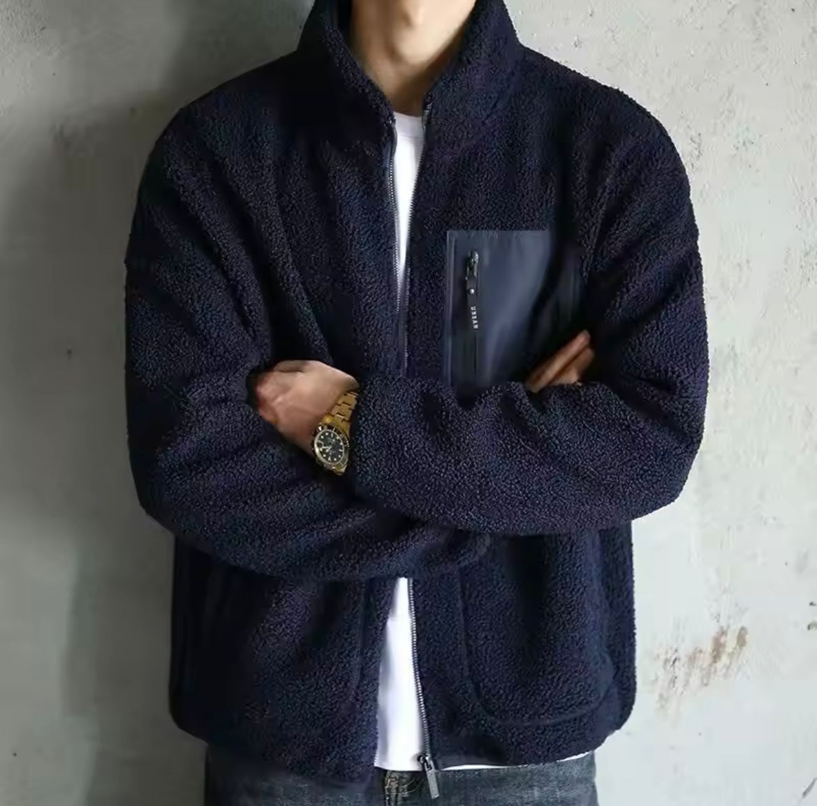 Street-Wave Logan Fleece Jacket For Men Cozy Autumn Warmth And Style With Zip Pocket