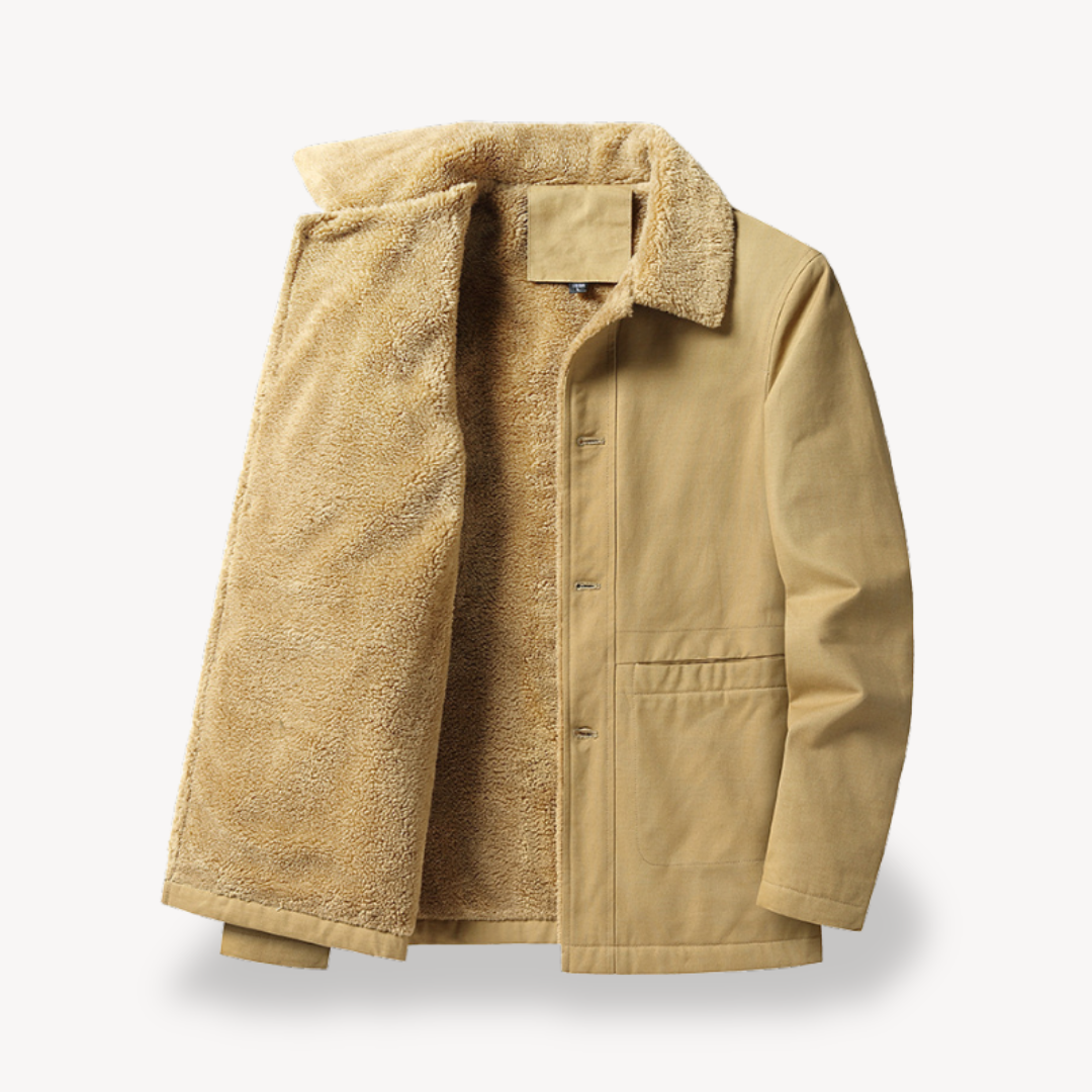 Street-wave Mens Sherpa Fleece Jacket Versatile Winter Layer For Warmth And Style Camel