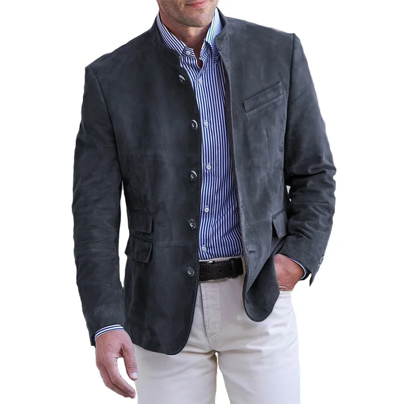 Street-Wave Button-Down Autumn Jacket For Men, Timeless Warmth And Classic Style