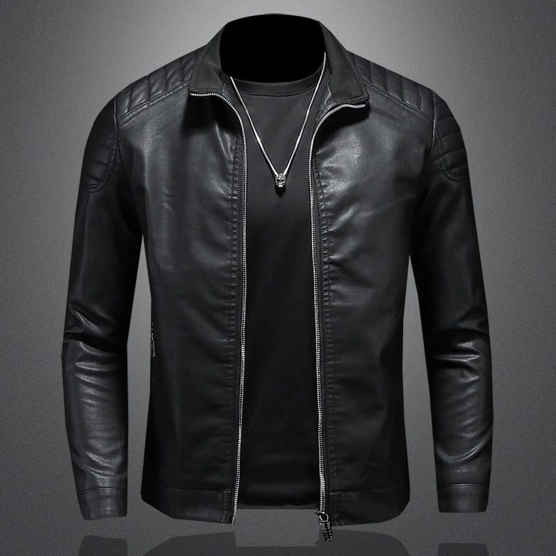 Street Wave Vegan Leather Jacket For Men Classic Timeless Style With Shine Premium Quality