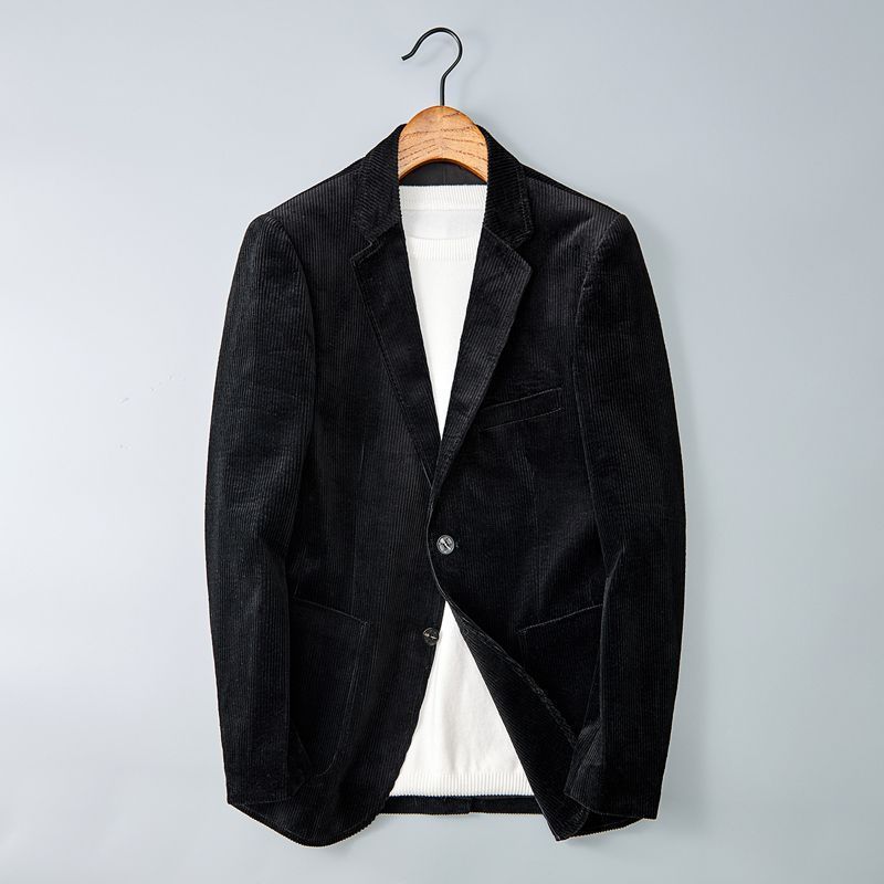 Street-wave Corduroy Blazer For Men Notch Lapel With Timeless Smart Casual Appeal