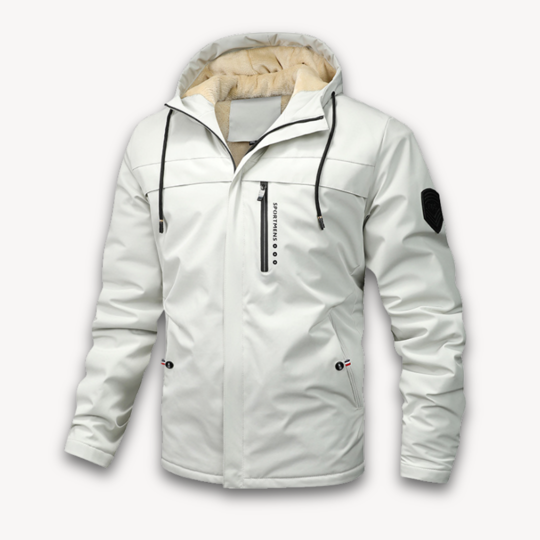 Street-Wave Waterproof Hooded Jacket For Men With Durable Exterior And Weatherproof Protection