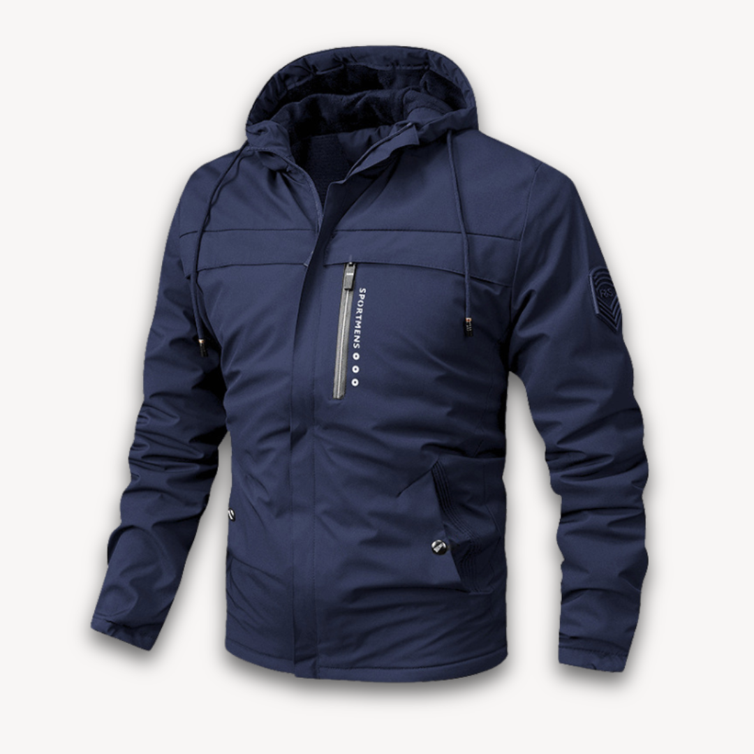 Street-Wave Waterproof Hooded Jacket For Men With Durable Exterior And Weatherproof Protection