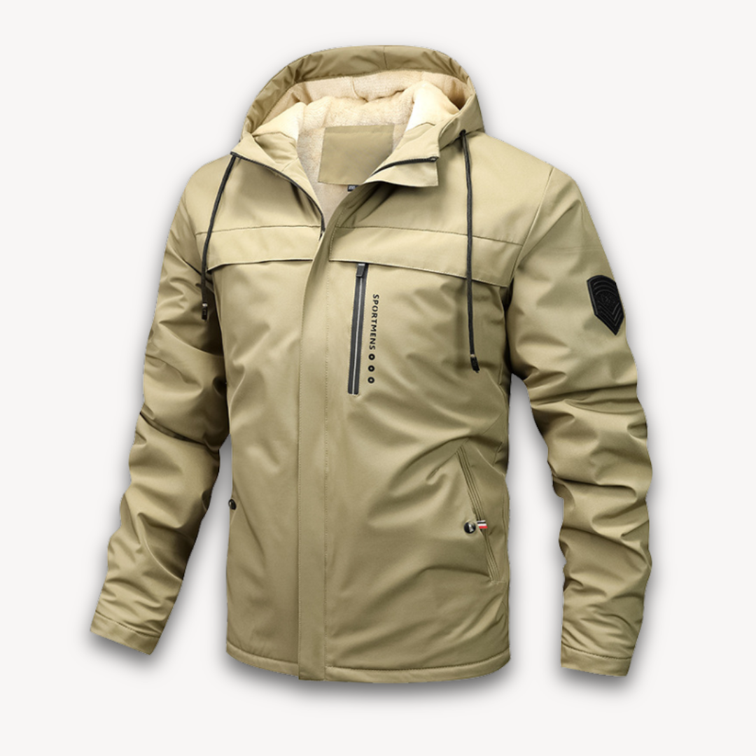 Street-Wave Waterproof Hooded Jacket For Men With Durable Exterior And Weatherproof Protection