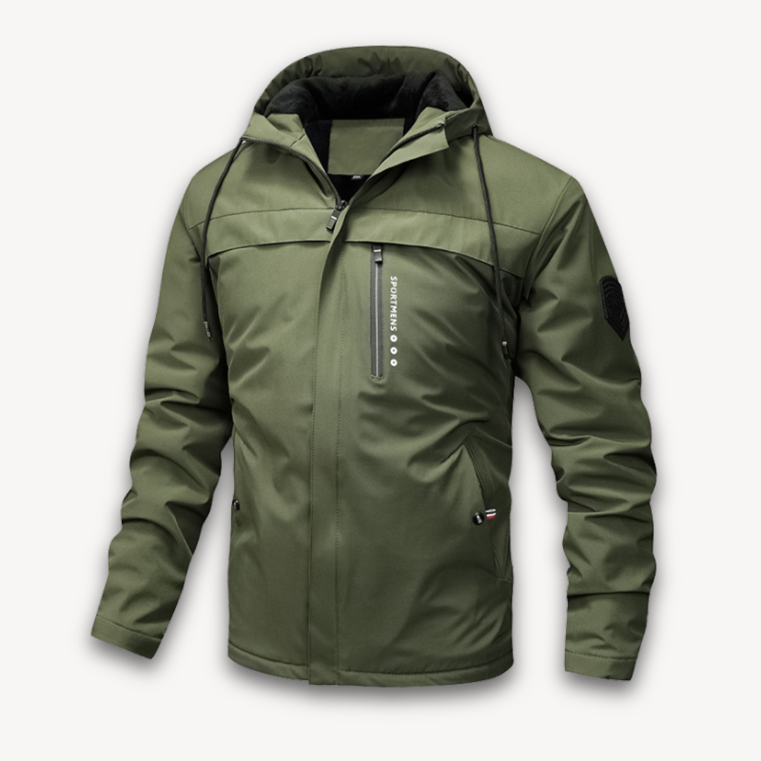 Street-Wave Waterproof Hooded Jacket For Men With Durable Exterior And Weatherproof Protection