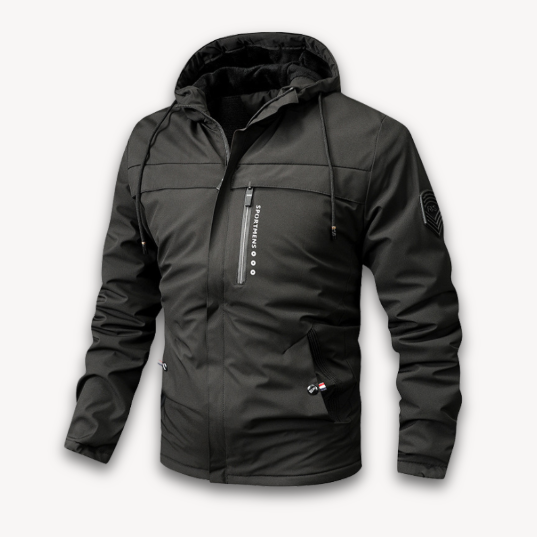 Street-Wave Waterproof Hooded Jacket For Men With Durable Exterior And Weatherproof Protection