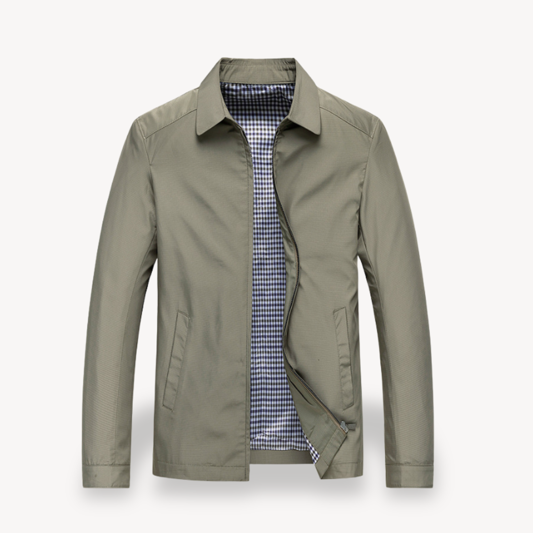 Street-Wave Lightweight Cotton Jacket For Men With Plaid Inner Lining Casual Everyday Style
