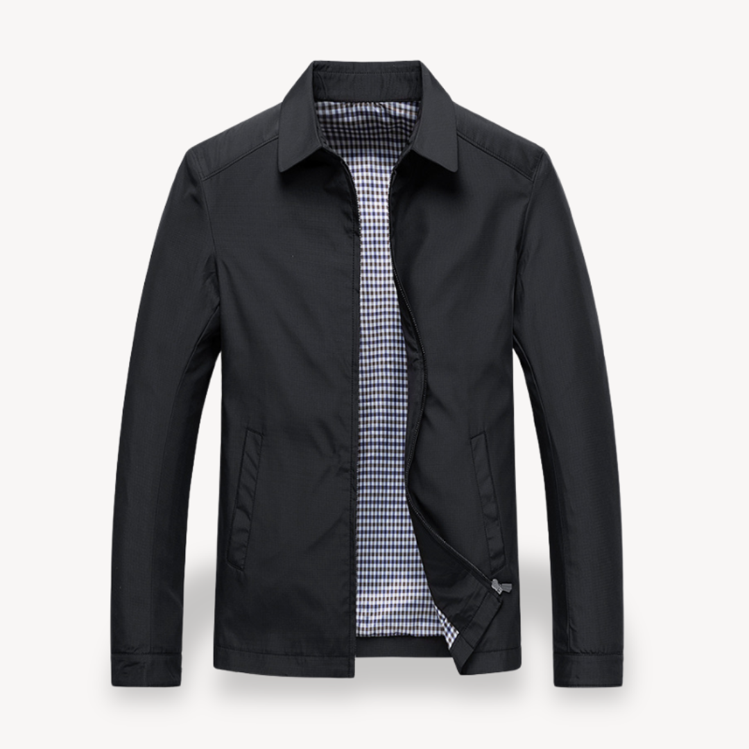 Street-Wave Lightweight Cotton Jacket For Men With Plaid Inner Lining Casual Everyday Style