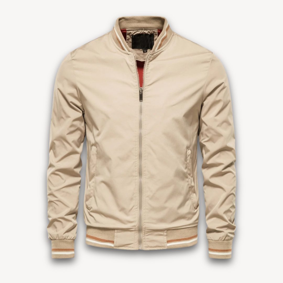 Street-wave Lightweight Men's Polyester Bomber Jacket Windbreaker, Stylish Versatile Outerwear for Men