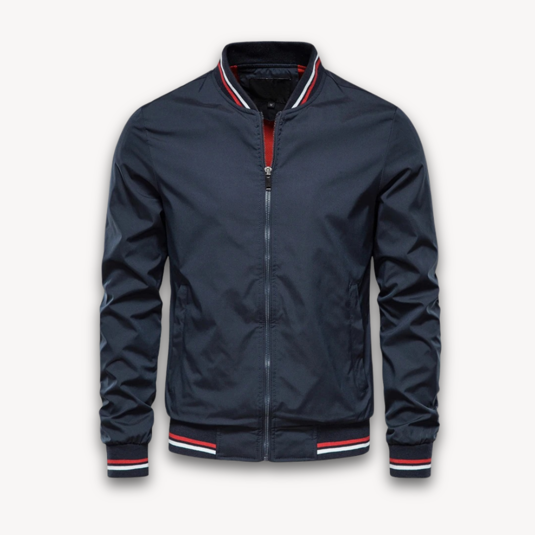 Street-wave Lightweight Men's Polyester Bomber Jacket Windbreaker, Stylish Versatile Outerwear for Men