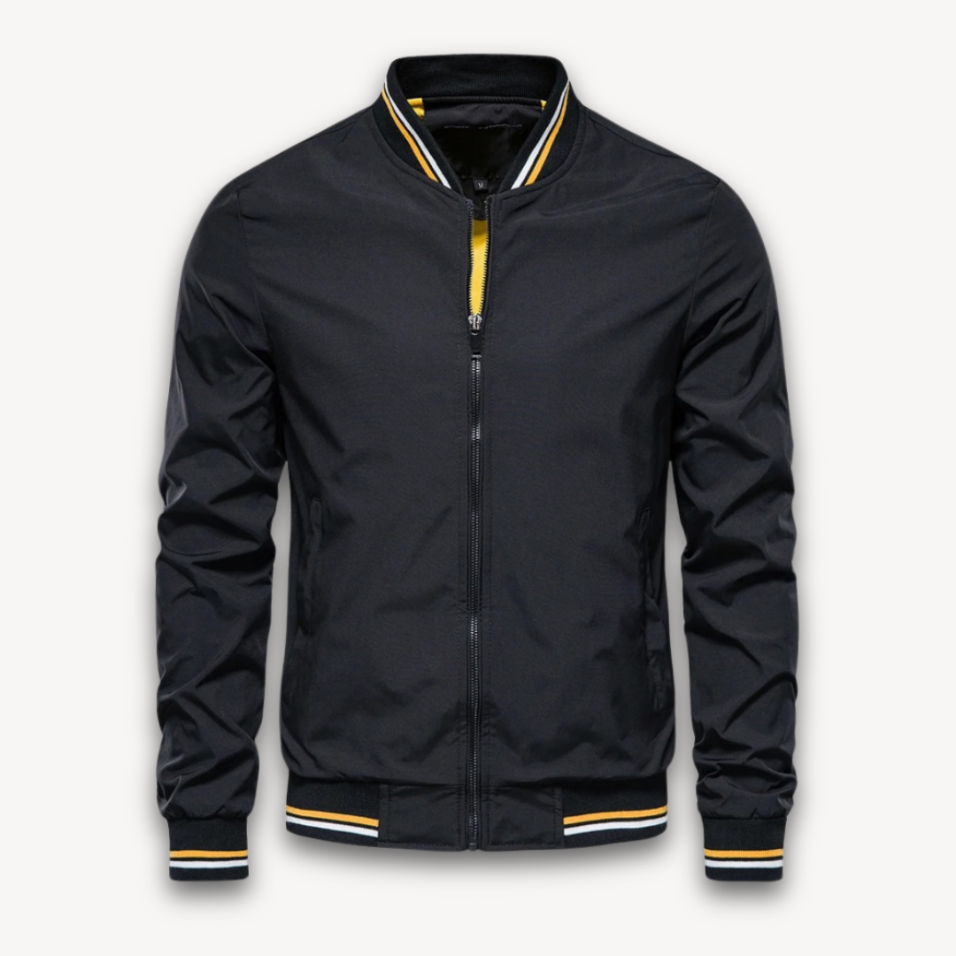 Street-wave Lightweight Men's Polyester Bomber Jacket Windbreaker, Stylish Versatile Outerwear for Men