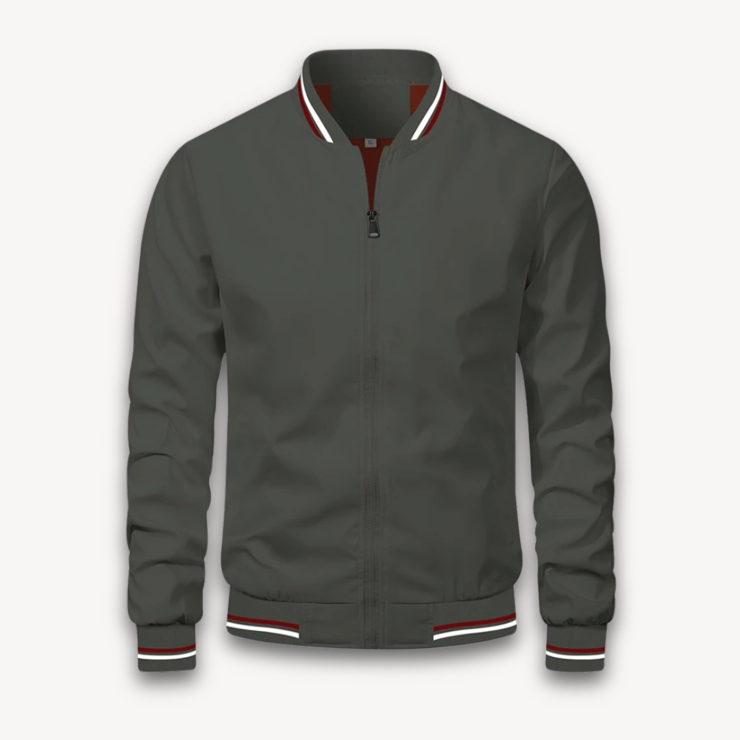 Street-wave Lightweight Men's Polyester Bomber Jacket Windbreaker, Stylish Versatile Outerwear for Men
