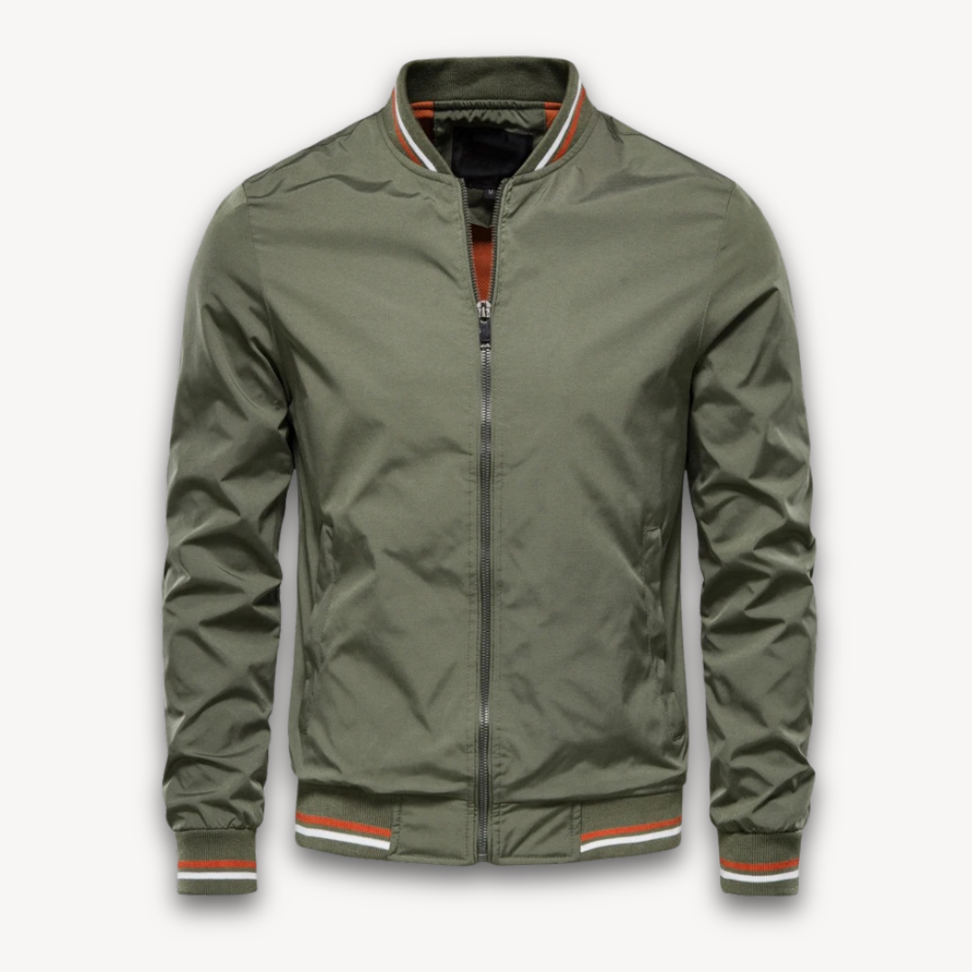 Street-wave Lightweight Men's Polyester Bomber Jacket Windbreaker, Stylish Versatile Outerwear for Men