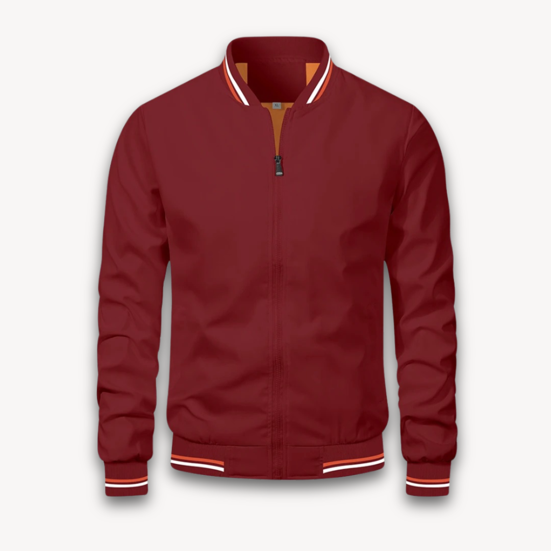 Street-wave Lightweight Men's Polyester Bomber Jacket Windbreaker, Stylish Versatile Outerwear for Men