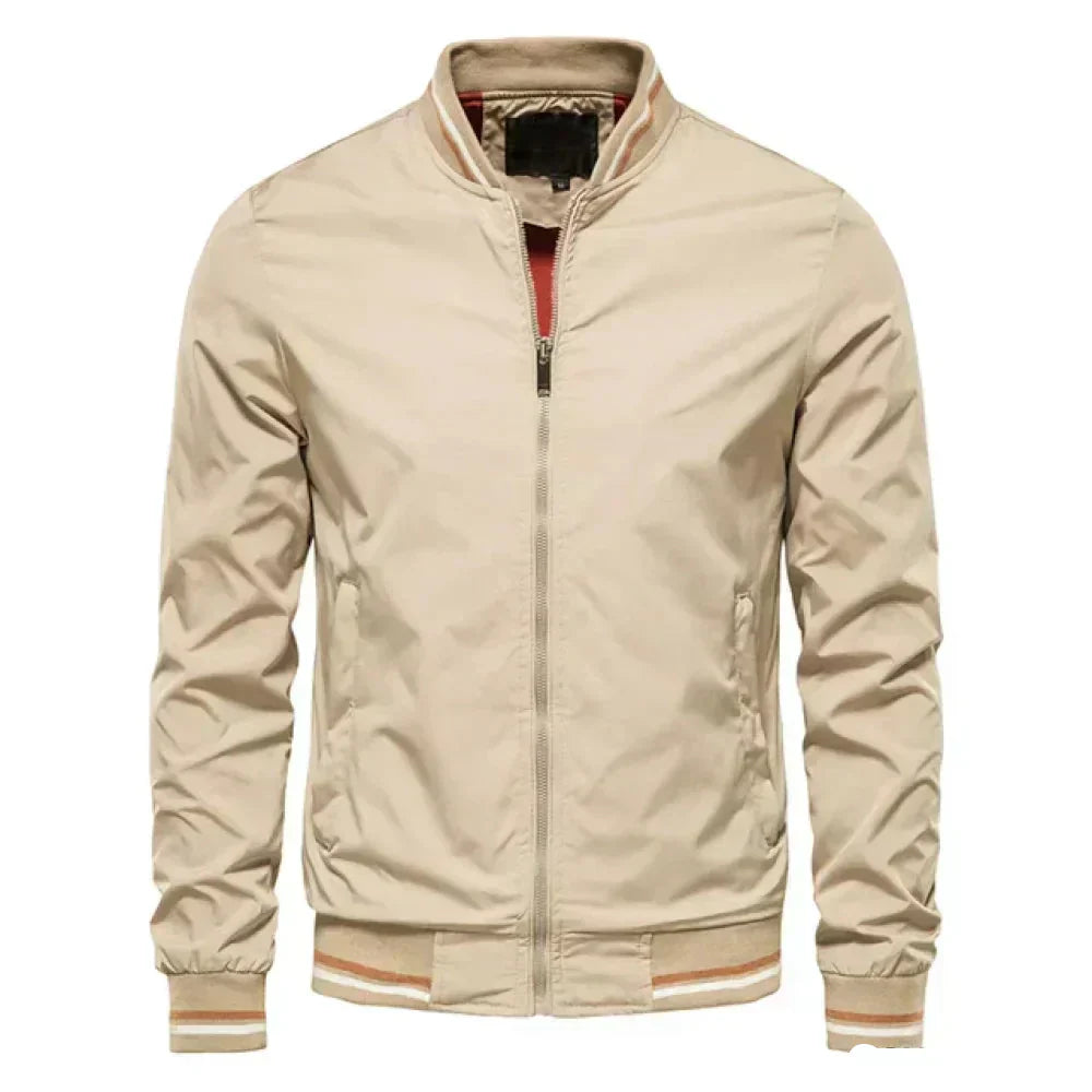 Street-wave Lightweight Summer Striped Bomber Jacket For Men Premium Casual Comfort