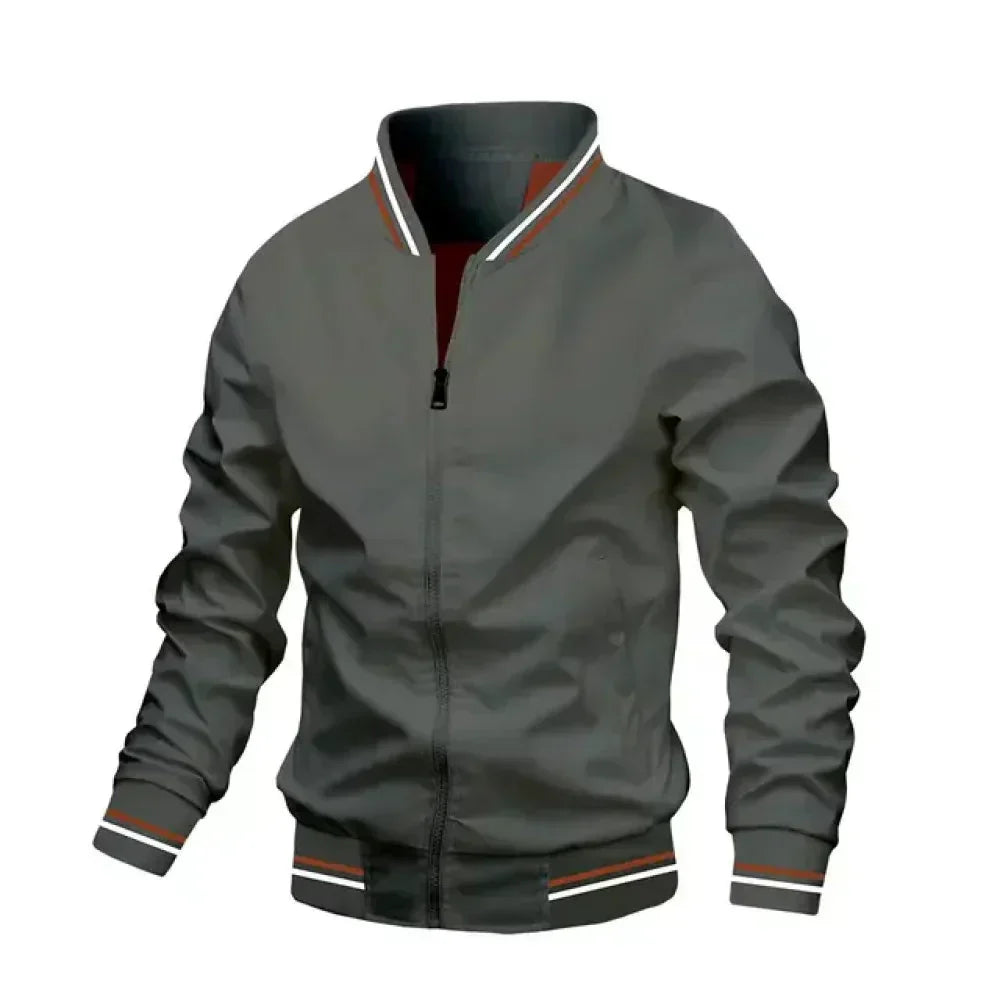 Street-wave Lightweight Summer Striped Bomber Jacket For Men Premium Casual Comfort