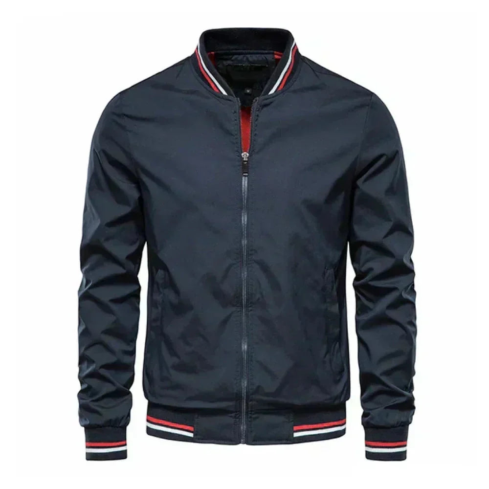 Street-wave Lightweight Summer Striped Bomber Jacket For Men Premium Casual Comfort