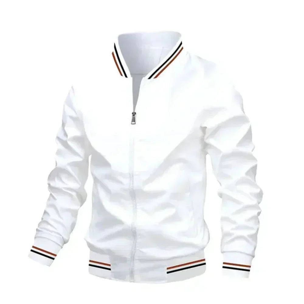 Street-wave Lightweight Summer Striped Bomber Jacket For Men Premium Casual Comfort