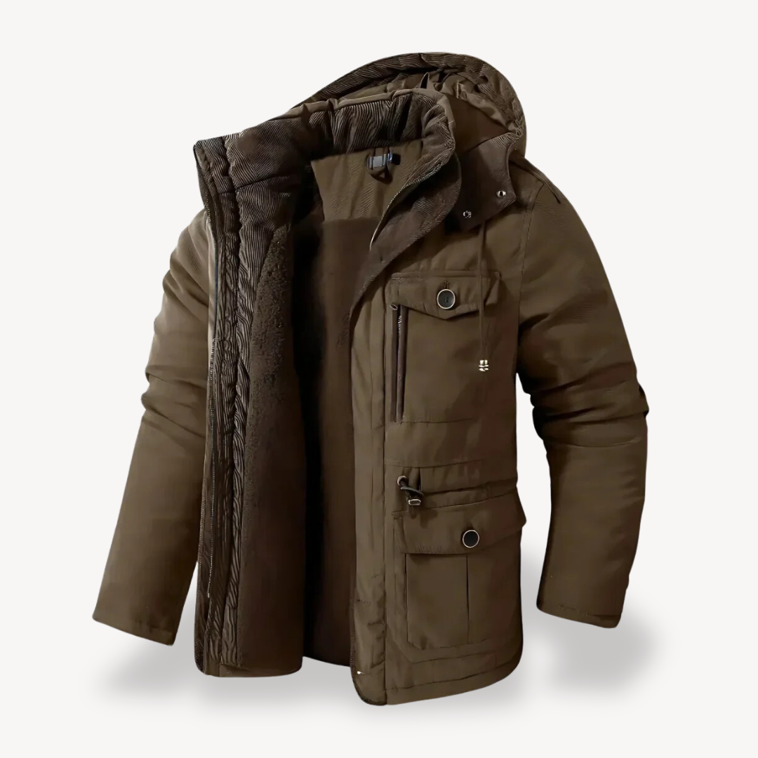 Streetwave Waterproof Winter Parka For Men With Fur Hood Warm Insulated Coat With Pockets