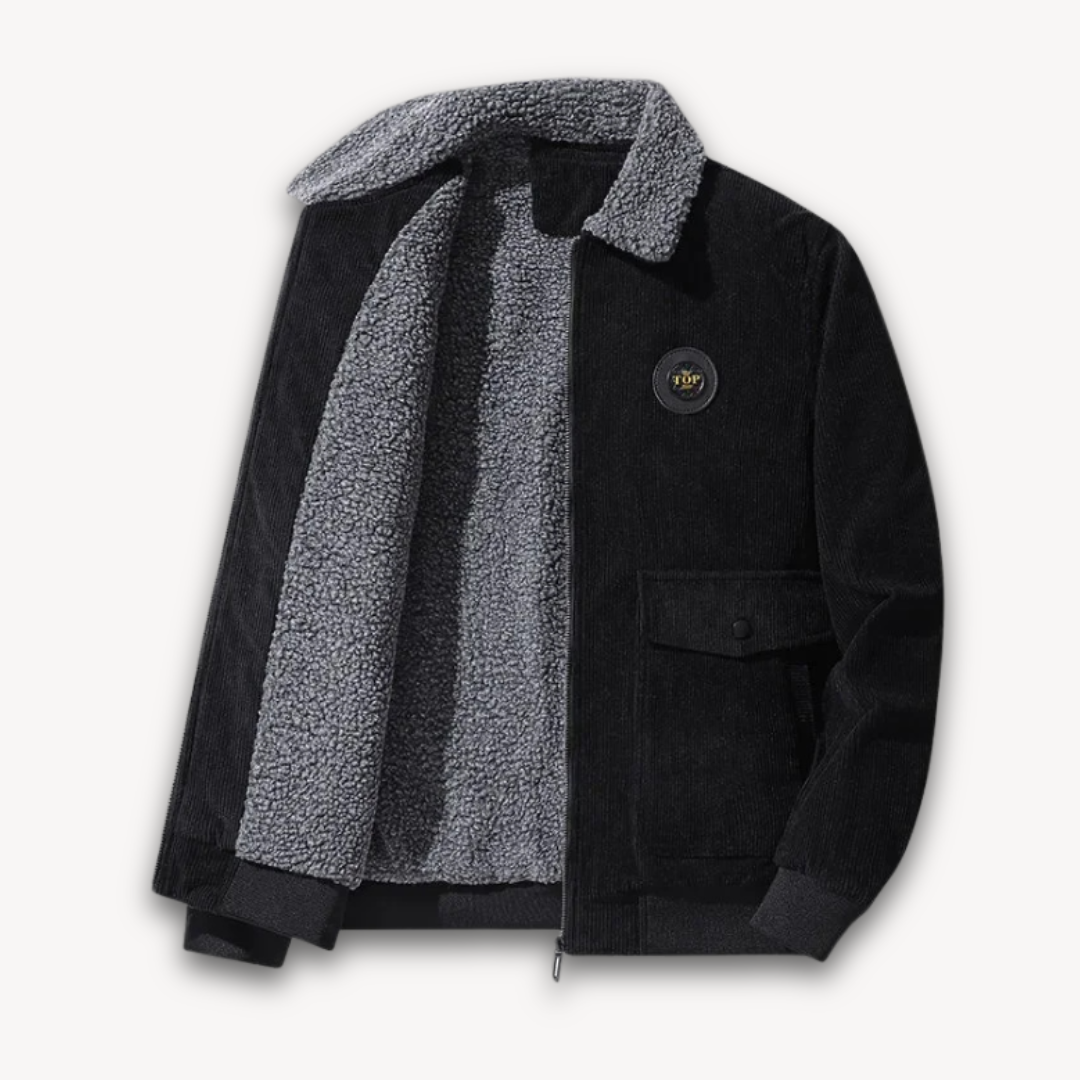 Street-wave Mens Winter Corduroy Jacket With Sherpa Lining For Warmth And Comfort