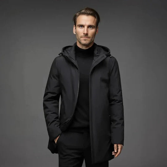 Men's Winter Parka With Lined Interior And Multiple Pockets For Daily Cold Weather Wear By Street-Wave