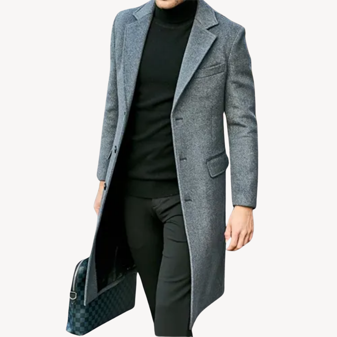 Streetwave Mens Wool Overcoat Long Coat For Gentlemen Timeless Elegant Warm Premium City Ready Outerwear
