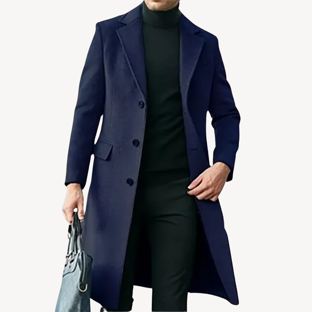 Streetwave Mens Wool Overcoat Long Coat For Gentlemen Timeless Elegant Warm Premium City Ready Outerwear