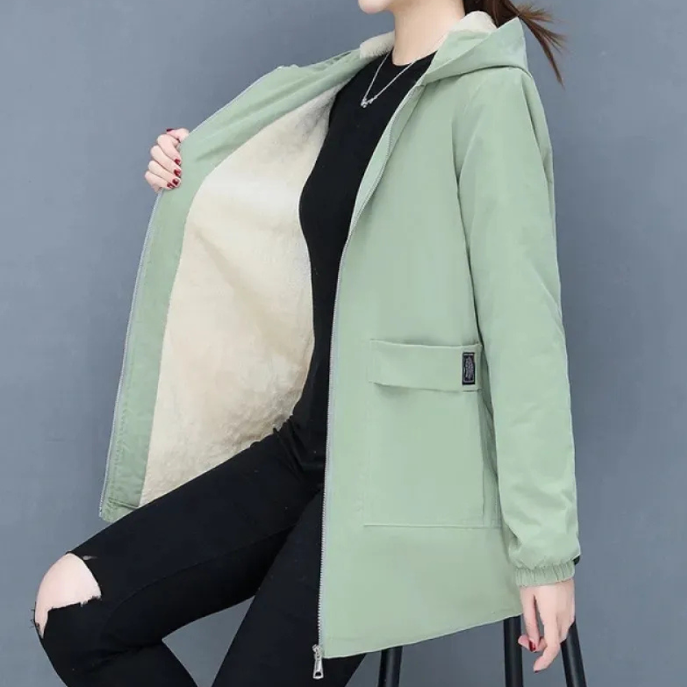 Kaleia Casual Jacket Hoodie For Women With Soft Fleece Lining Versatile Everyday Comfort