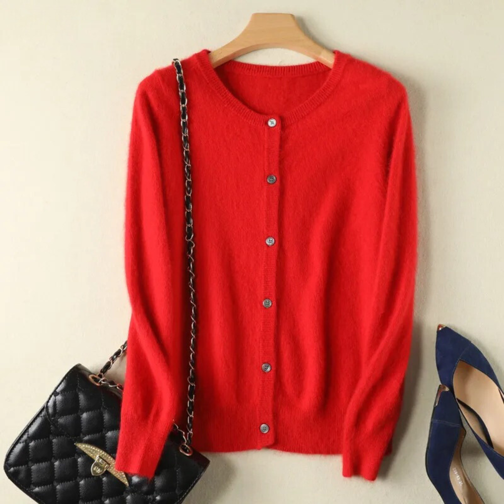 Street-Wave Clara Mink Cashmere Cardigan Warmth For Women