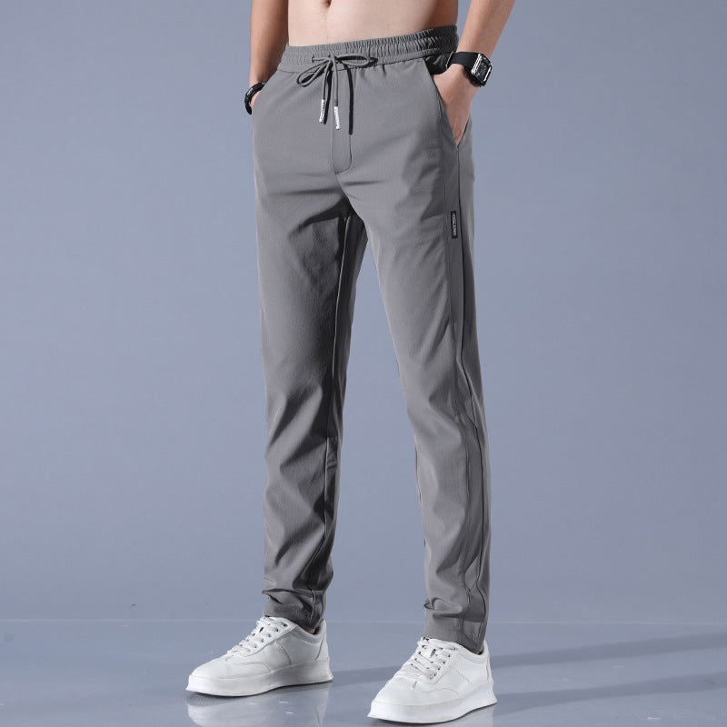 Street Wave Men's Lightweight Breathable Summer Pants Modern Style For Warm Days With Drawstring Waist