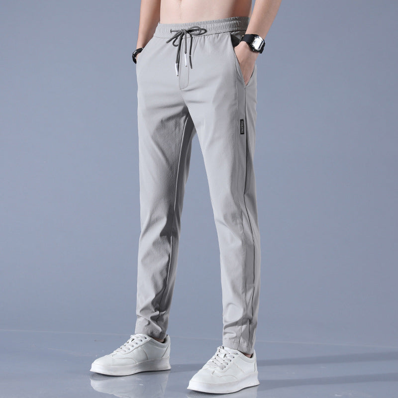 Street Wave Men's Lightweight Breathable Summer Pants Modern Style For Warm Days With Drawstring Waist