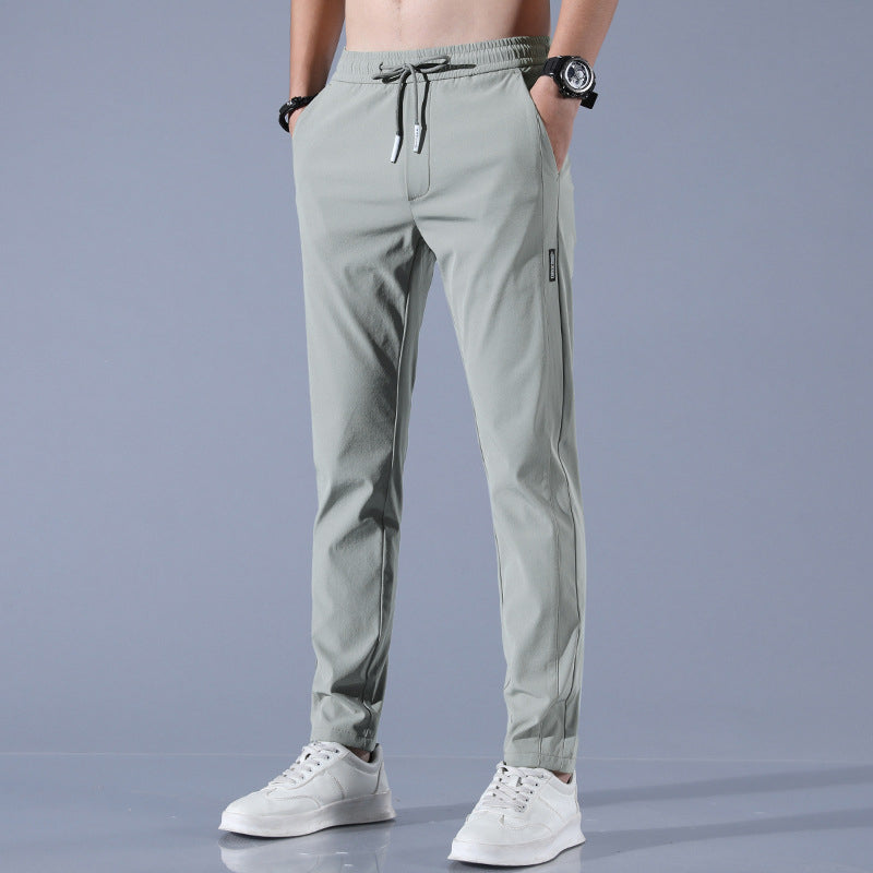 Street Wave Men's Lightweight Breathable Summer Pants Modern Style For Warm Days With Drawstring Waist