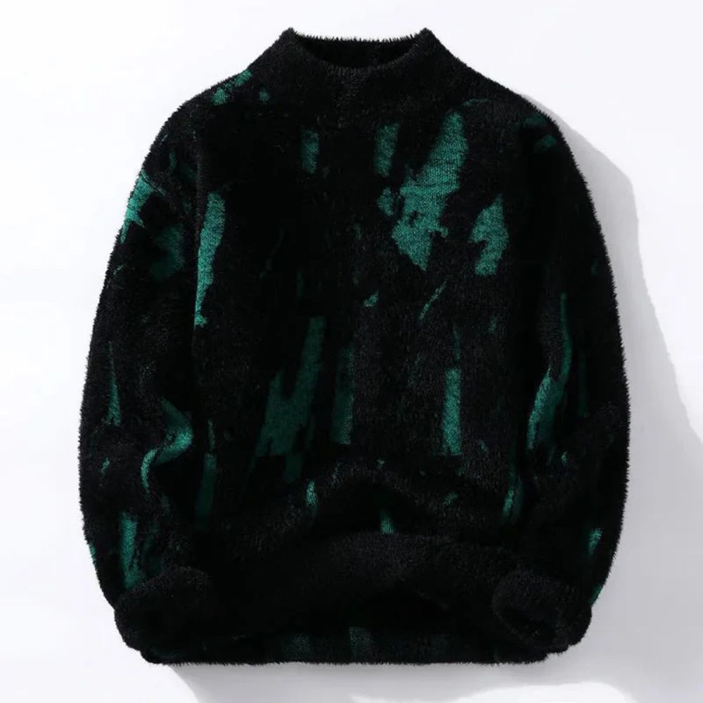 Streetwave Mens Abstract Knit Sweater Warm Cozy Modern Design For Fall Winter Everyday Wear
