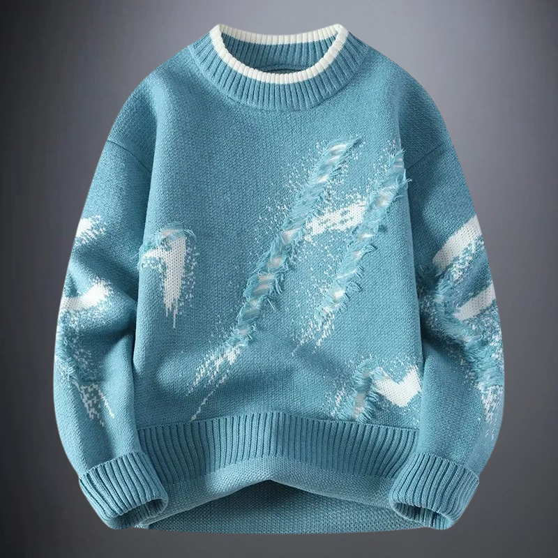 Mens Knit Sweater Henrick by StreetWave Cozy Warm Winter Crewneck for Stylish Men
