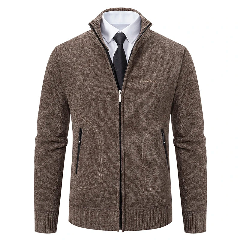 Mens Zip Up Cardigan Kaspar Streetwave Modern Warmth For Stylish Professional Men