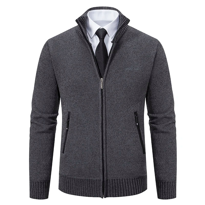 Mens Zip Up Cardigan Kaspar Streetwave Modern Warmth For Stylish Professional Men