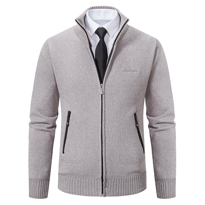 Mens Zip Up Cardigan Kaspar Streetwave Modern Warmth For Stylish Professional Men