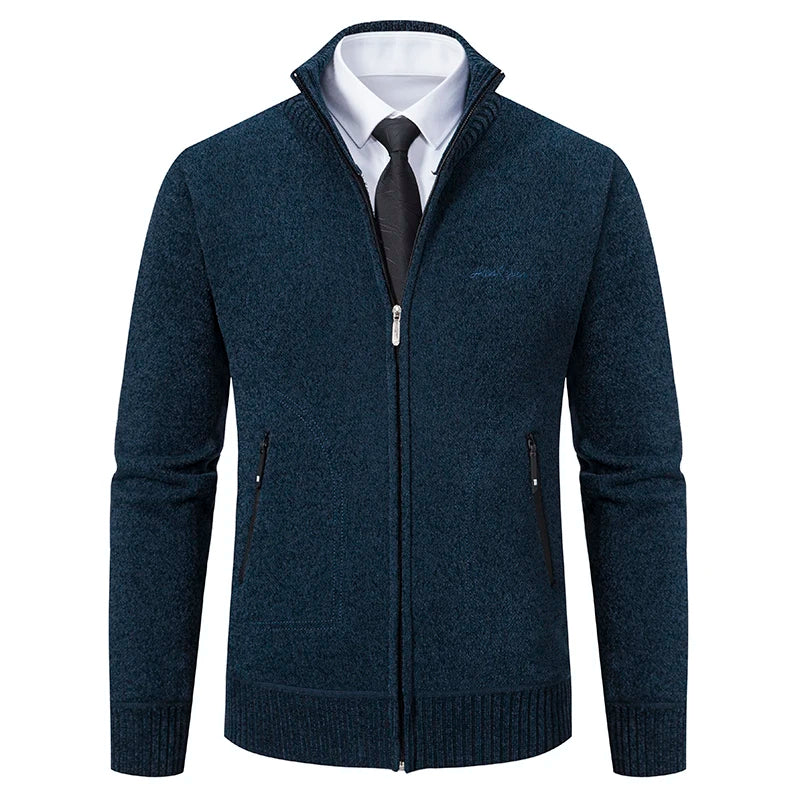 Mens Zip Up Cardigan Kaspar Streetwave Modern Warmth For Stylish Professional Men