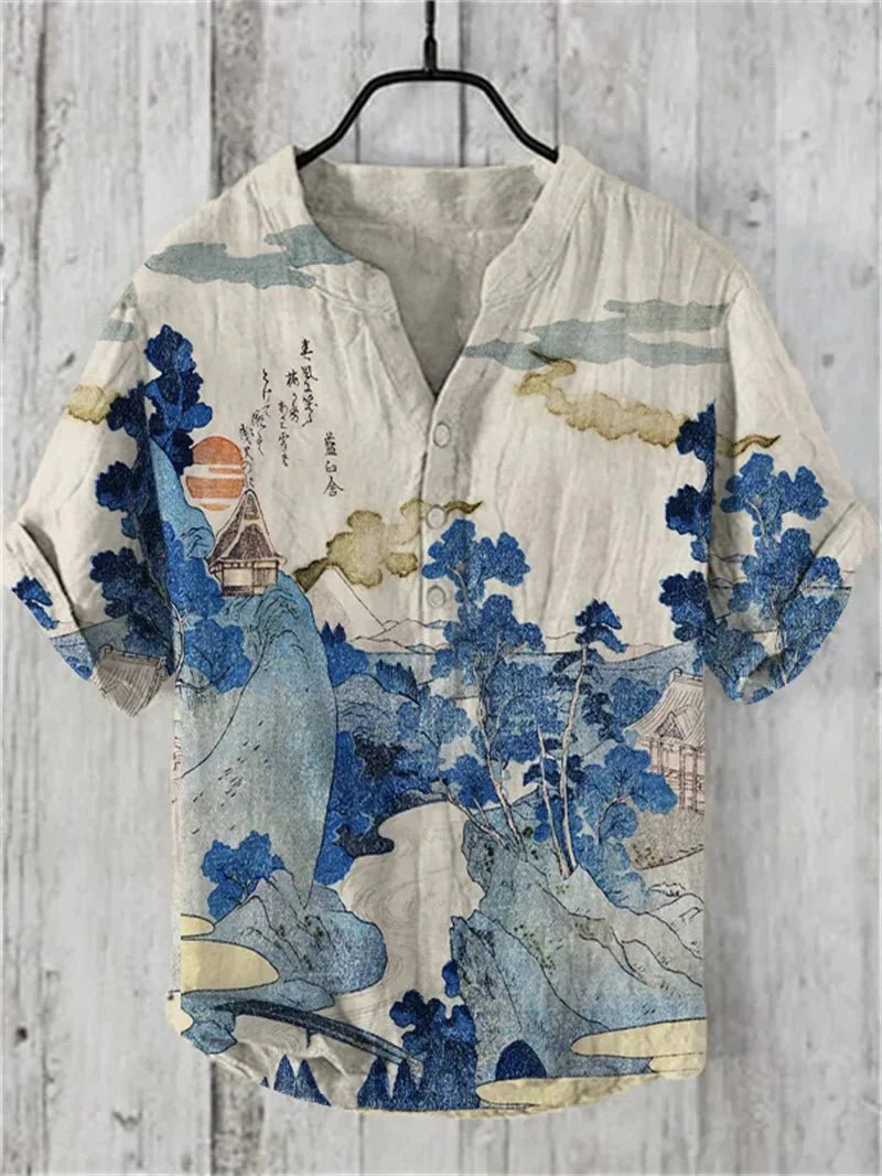 Rendon Linen Silk Shirt For Men Luxurious Breathable Summer Comfort Ideal For Stylish Everyday Wear