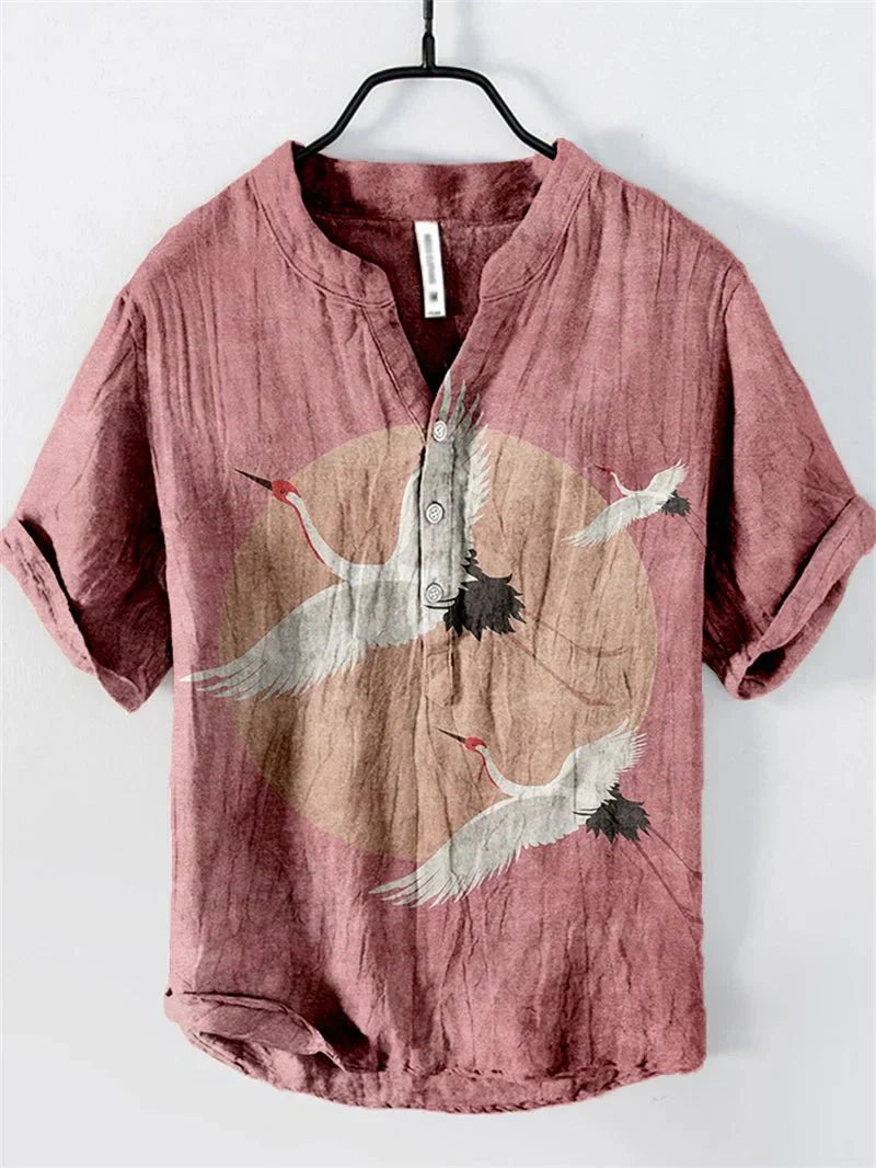 Rendon Linen Silk Shirt For Men Luxurious Breathable Summer Comfort Ideal For Stylish Everyday Wear